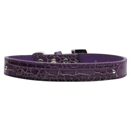 UNCONDITIONAL LOVE 38 in.  10mm Faux Croc Two Tier Collars Purple Large UN749531